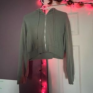 Green Cropped Hoodie